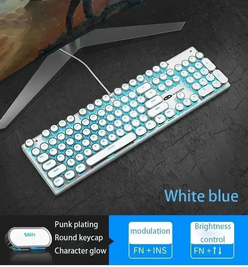 Retro-Style MageGee Mechanical Gaming LED Backlit Keyboard