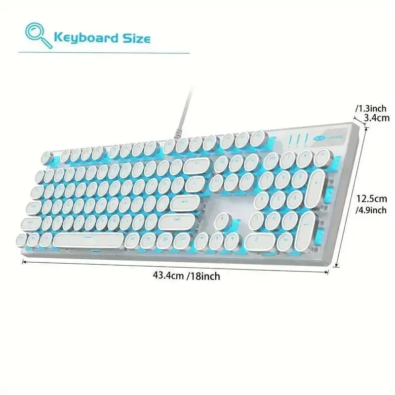 Retro-Style MageGee Mechanical Gaming LED Backlit Keyboard