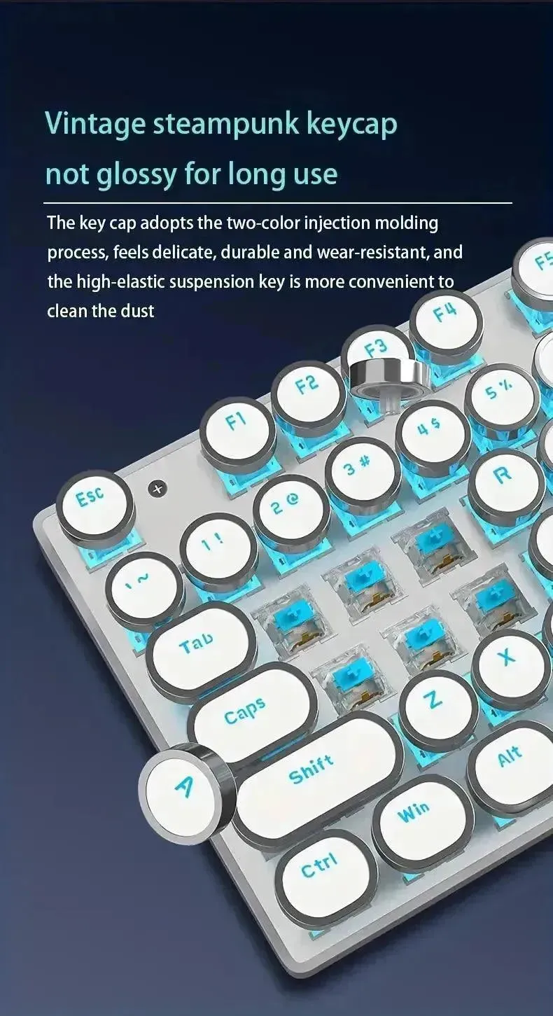 Retro-Style MageGee Mechanical Gaming LED Backlit Keyboard