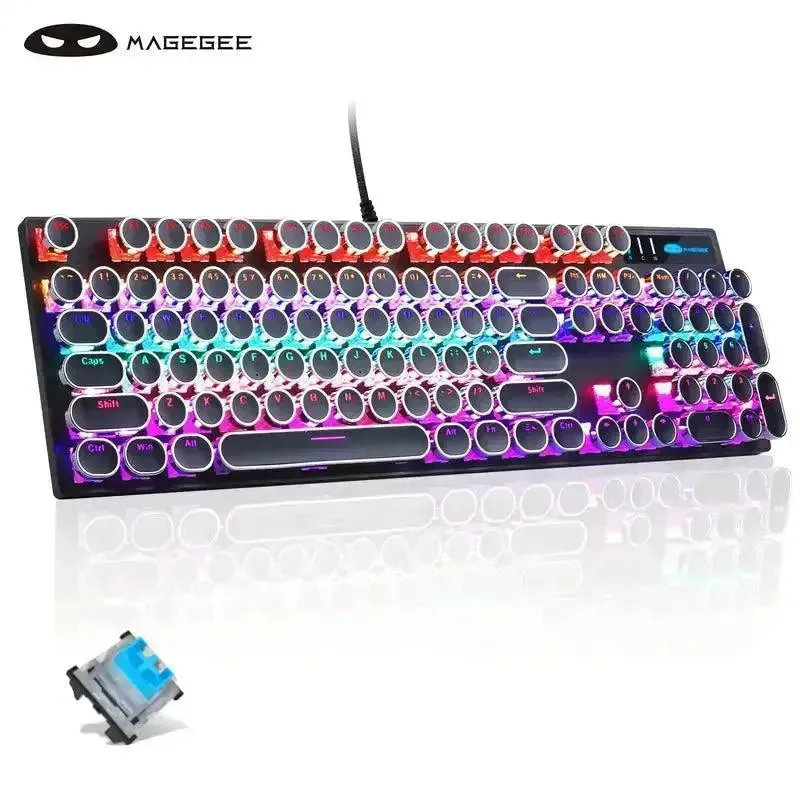 Retro-Style MageGee Mechanical Gaming LED Backlit Keyboard