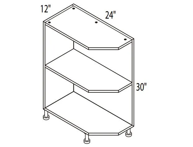 RTA - Grey Shaker - Base End Shelf Cabinet | 12"W x 30"H x 12"D