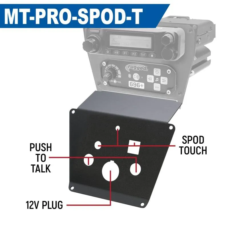 Rugged Radios Lower Accessory Panel - Jack Mount - Polaris RZR PRO XP/RZR Turbo R/RZR PRO R Dash Mount Radio/Intercom