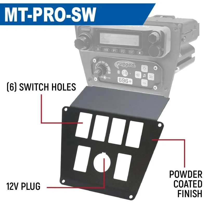 Rugged Radios Lower Accessory Panel - Jack Mount - Polaris RZR PRO XP/RZR Turbo R/RZR PRO R Dash Mount Radio/Intercom