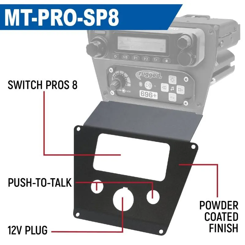 Rugged Radios Lower Accessory Panel - Jack Mount - Polaris RZR PRO XP/RZR Turbo R/RZR PRO R Dash Mount Radio/Intercom