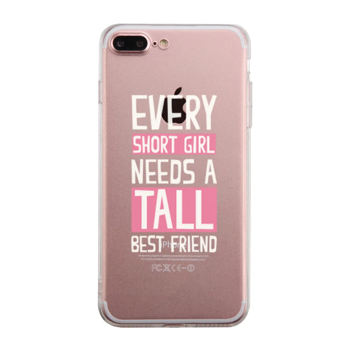 Short Girl Needs Tall Best Friend Cute Clear Phonecase