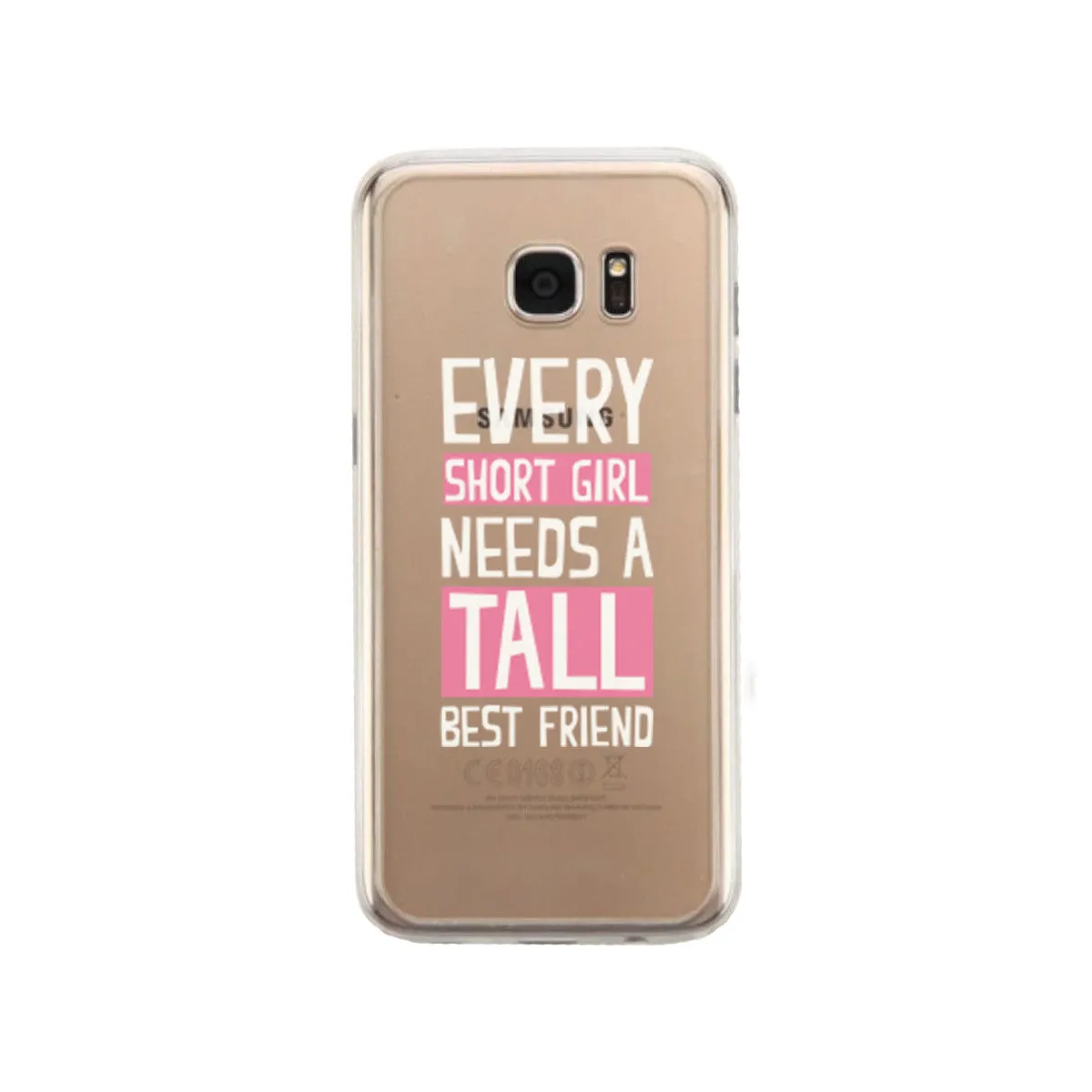 Short Girl Needs Tall Best Friend Cute Clear Phonecase