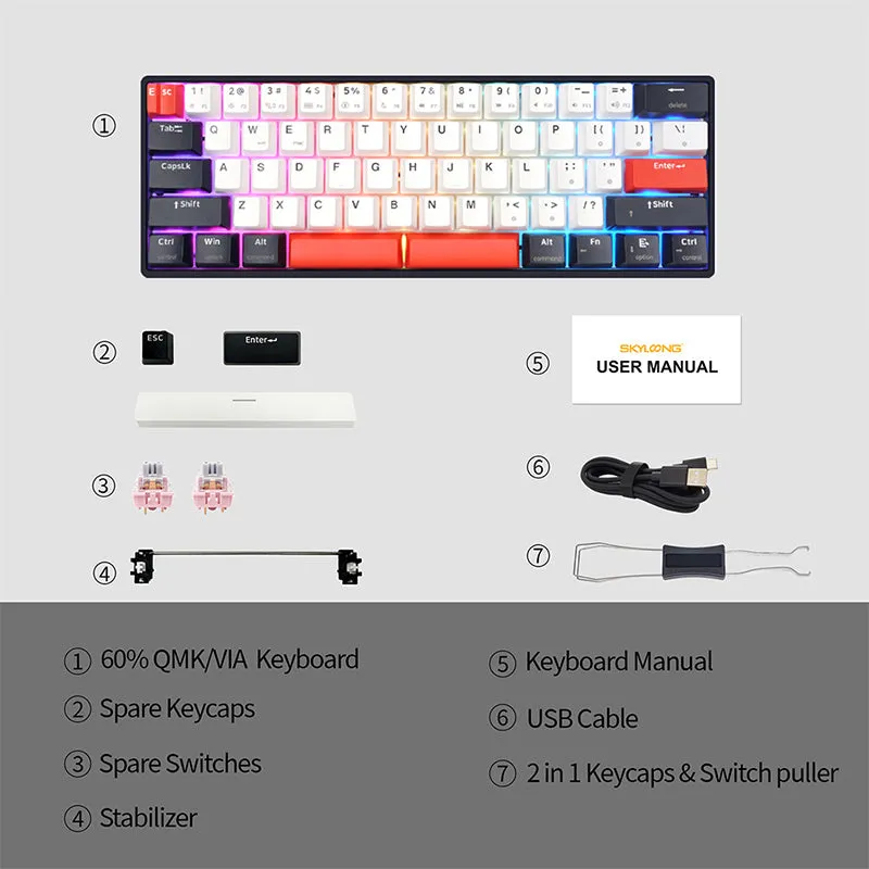 SKYLOONG GK61 QMK/VIA Wireless Mechanical Keyboard