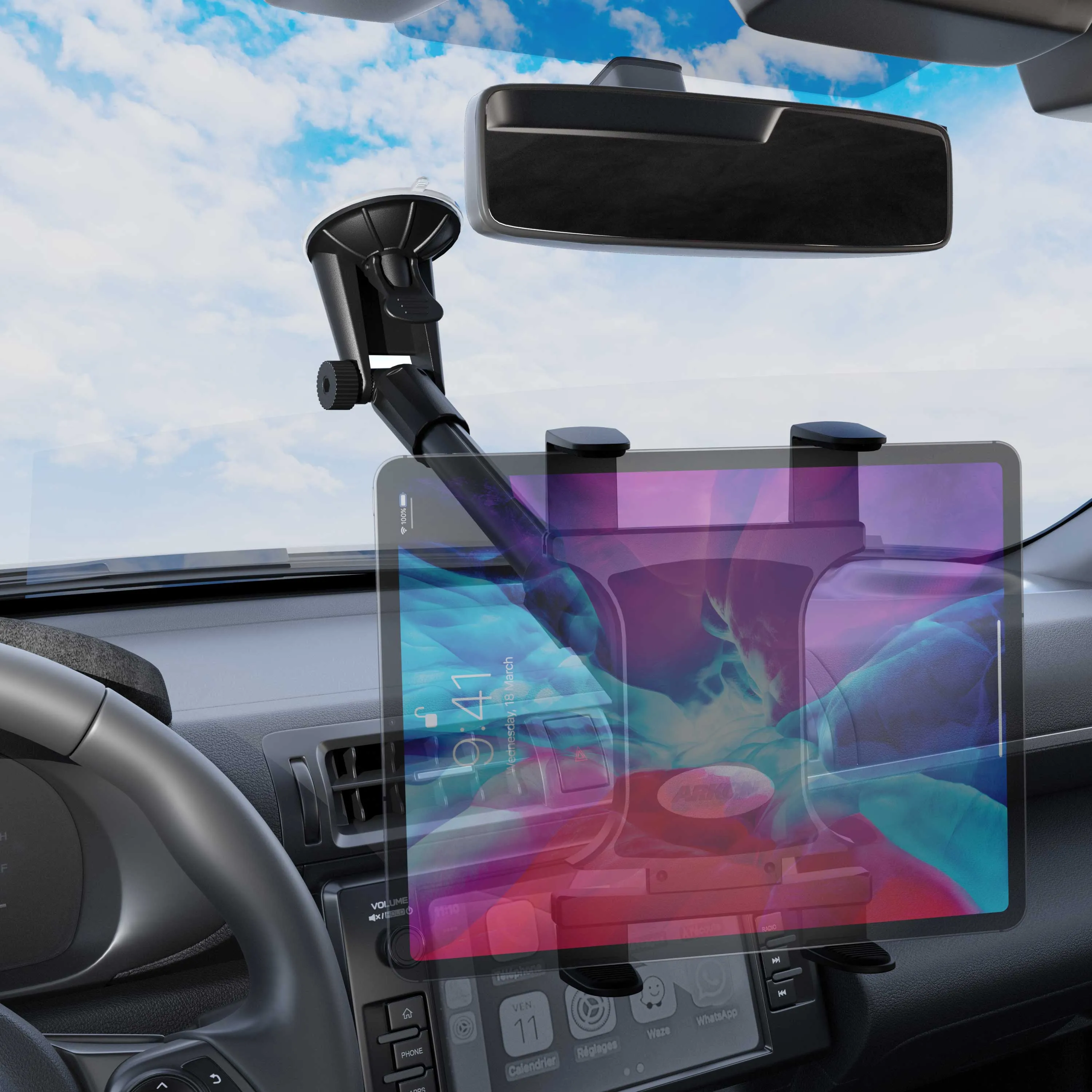 Slim-Grip® Tablet Holder with Windshield Suction Mount and Extension Arm