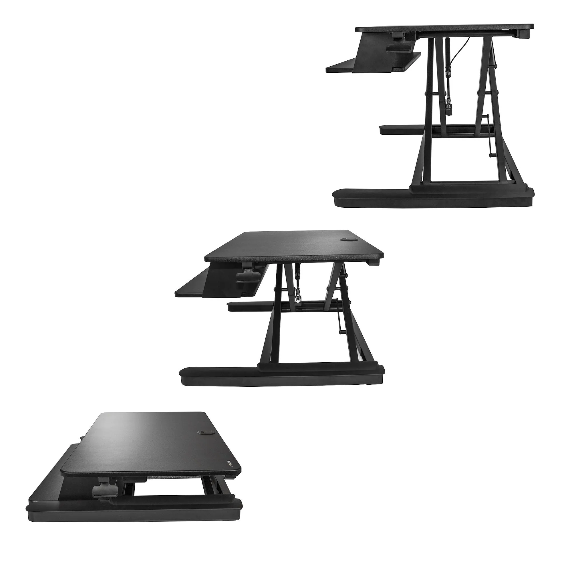 Startech.Com Sit Stand Desk Converter With Keyboard Tray, Large 35" X 21" Surface, Height Adjustable Ergonomic Desktop/T