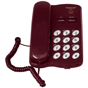 TeleCraft Feature Phone-Burgundy Blis