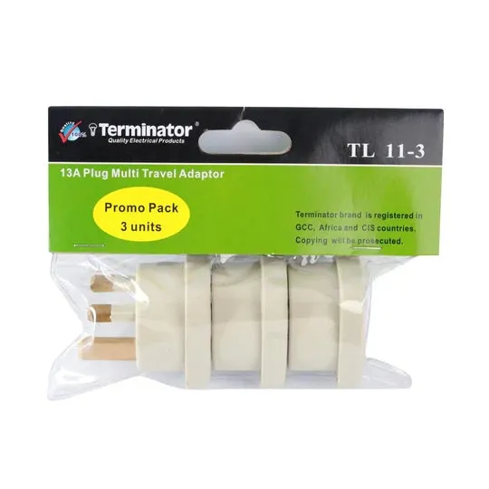 Terminator_Tl 11_Travel Adaptor 13A To Universal Ce White