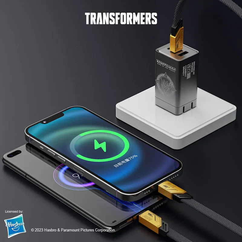 Transformers 2-in-1 65W Type-C   27W Apple Lightning PD Fast Charging Cable