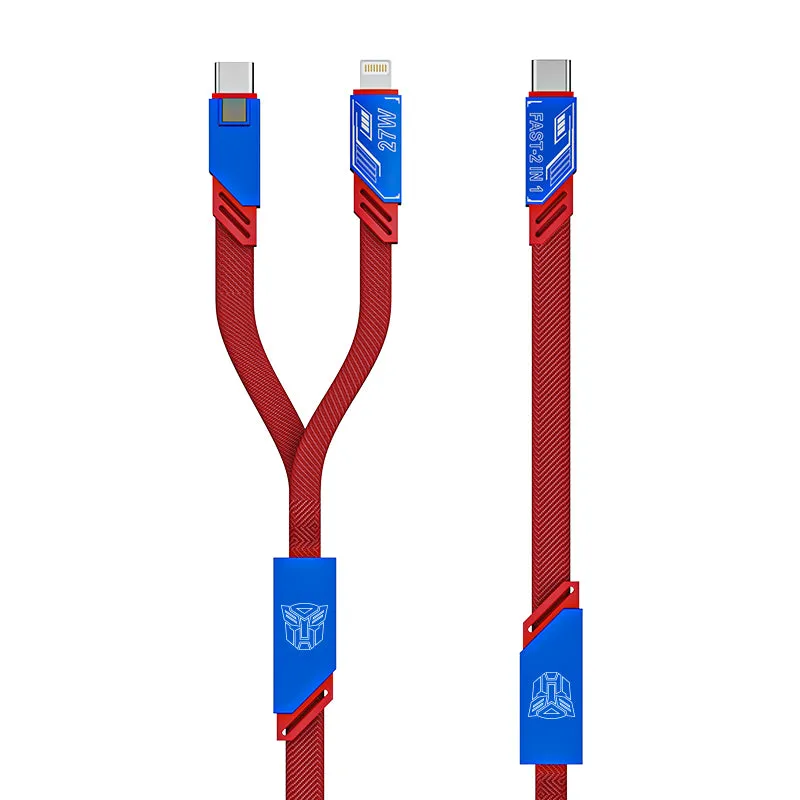 Transformers 2-in-1 65W Type-C   27W Apple Lightning PD Fast Charging Cable