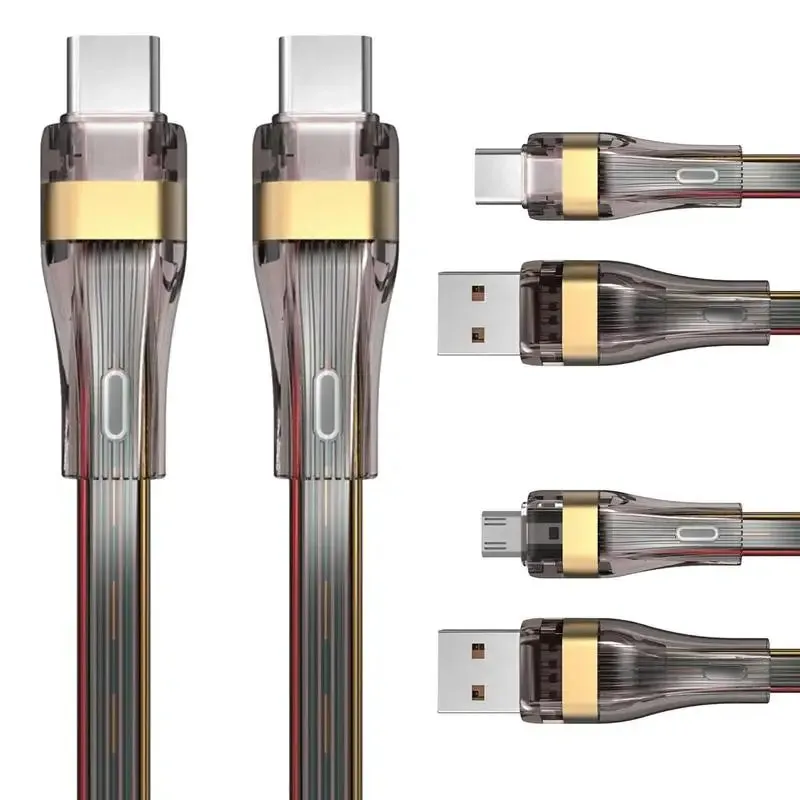 Transparent Mech Style 100W PD Fast Charging USB C Cable