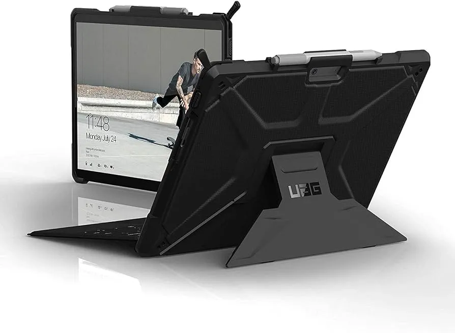 URBAN ARMOR GEAR UAG Designed for Microsoft Surface Pro X Case [13-inch Screen] Metropolis Feather-Light Rugged Military Drop Tested Protective Cover, Black