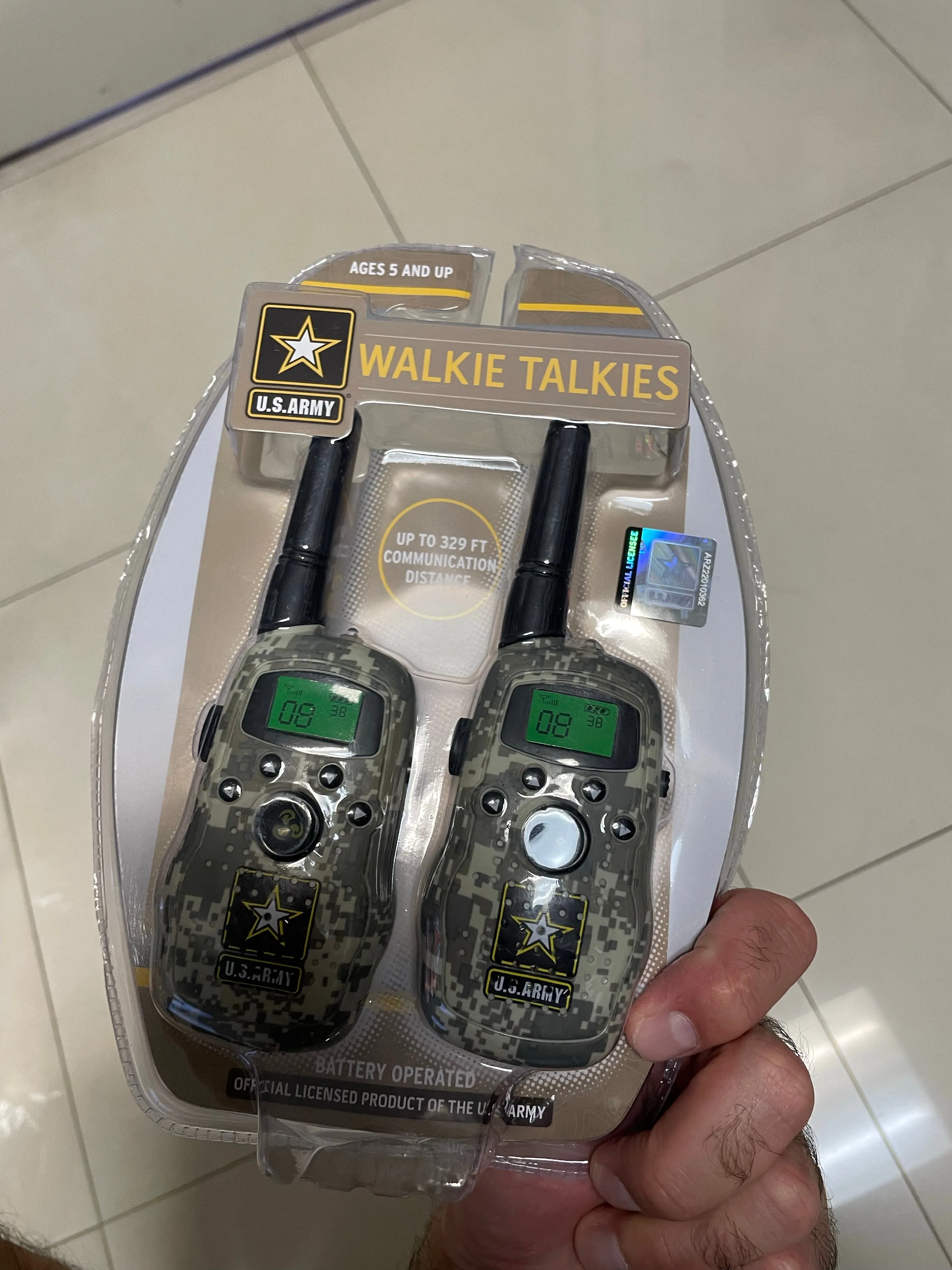 USA Army Kids Walkie Talkies Toy - Key Lock, Gift for Outdoor Adventure Camping Hunt Trip (2 Pack, Camo) 4  Years Old