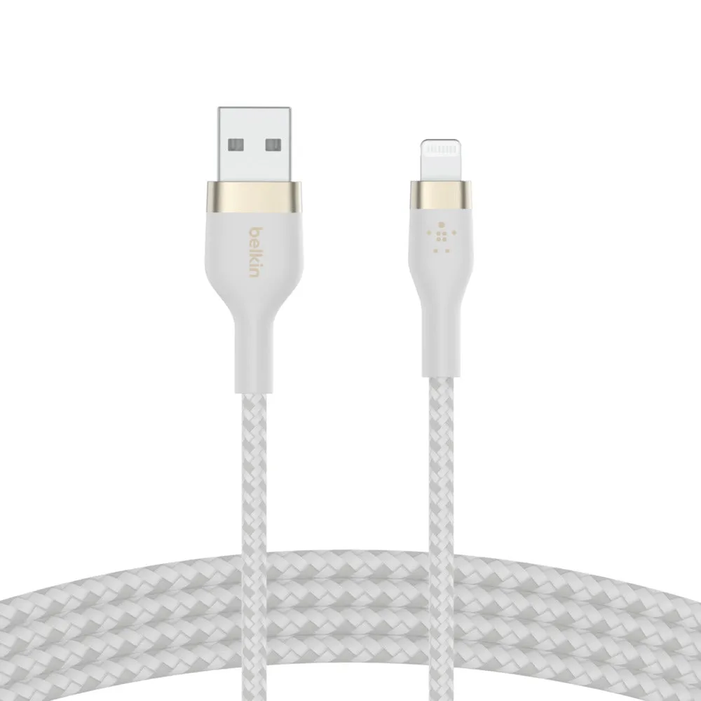 Usb-A To Ltgbraided Silicon 2M Wht