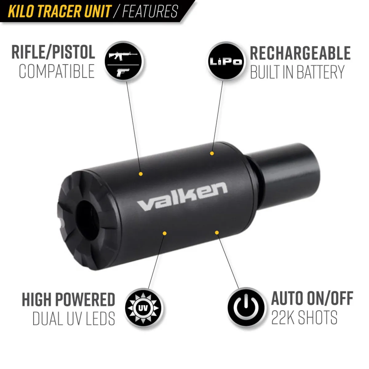 Valken Tactical KILO Tracer Unit - Black