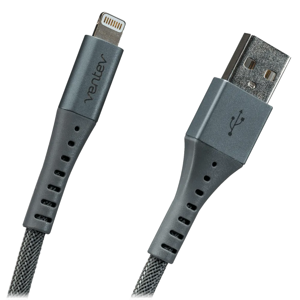 Ventev Chargesync Alloy USB A to Apple Lightning Cable 10ft by Ventev