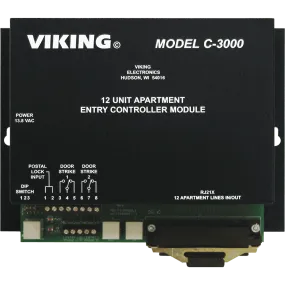 Viking C-3000 12 Apartment Entry Controller, Telephone Entry System, Expandable to 96 Tenants