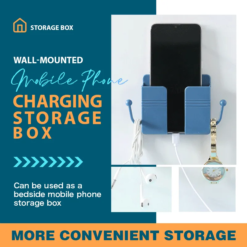 Wall-Mounted Mobile Phone Charging Storage Box