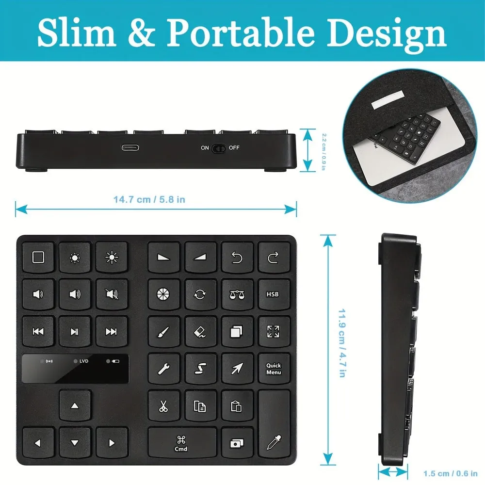 Wireless Keypad For IPad Procreate, Wireless Rechargeable Keyboard For Procreate, And Drawing Shortcuts