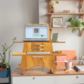 Wooden Standing Desk Riser Height Adjustable Laptop Stand KW77-Beige