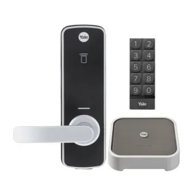 YALE UNITY ENTRANCE LOCK SILVER WITH CONNECT PLUS BRIDGE AND SMART KEYPAD