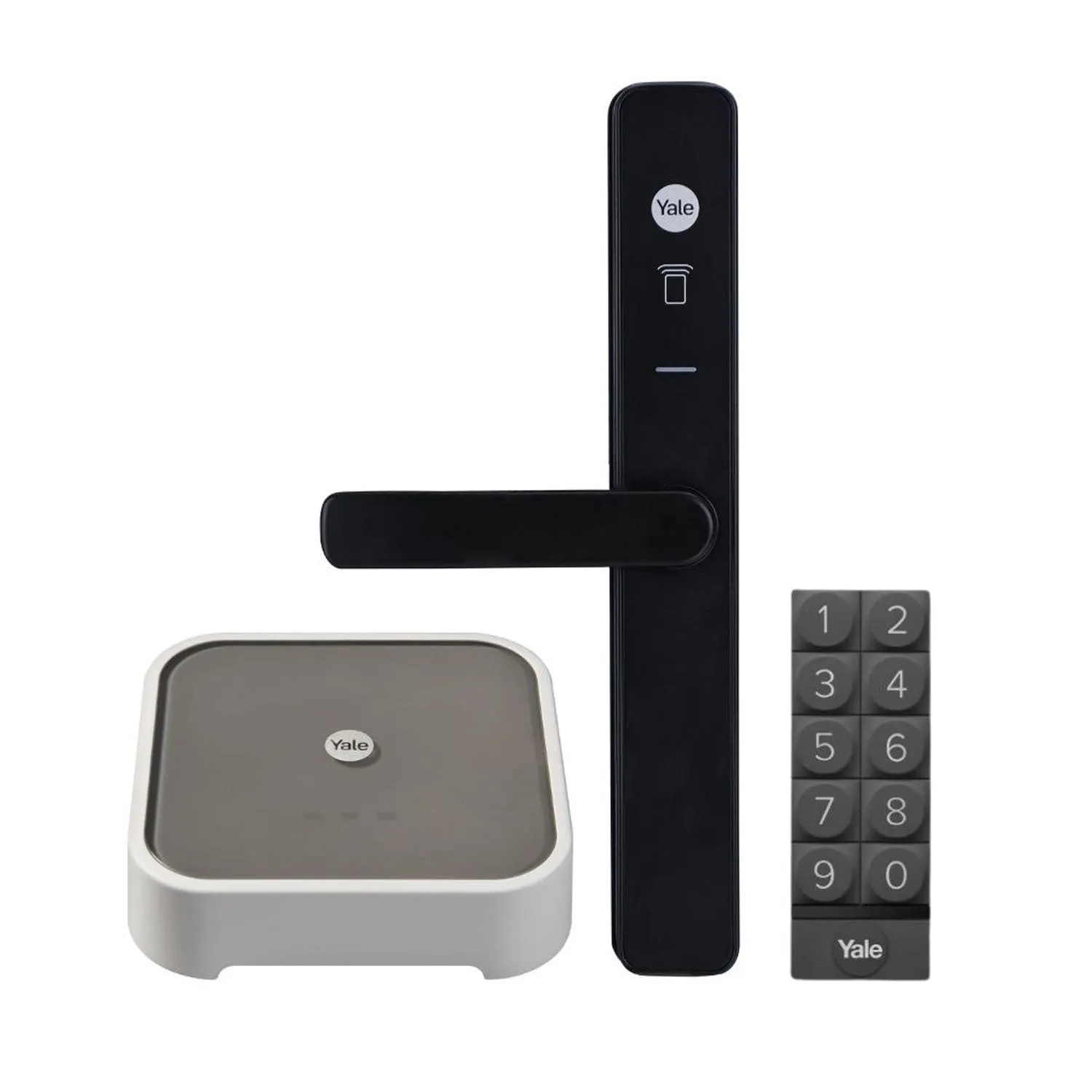 YALE UNITY SECURITY DOOR LOCK MATT BLACK WITH CONNECT PLUS BRIDGE AND SMART KEYPAD