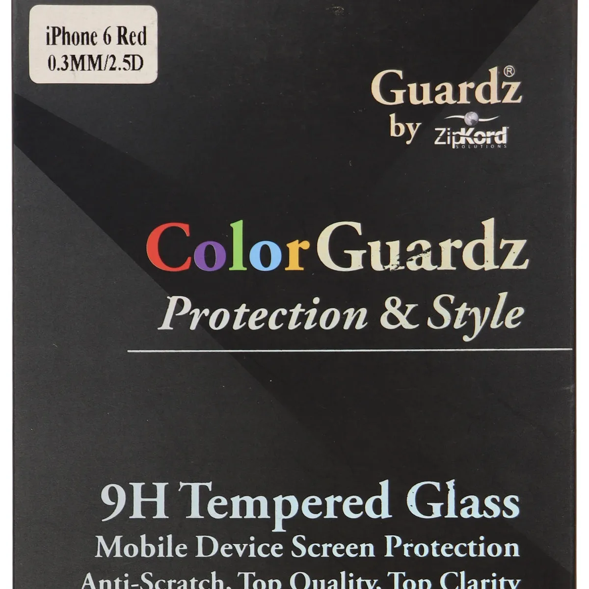 ZipKord ColorGuardz 9H Tempered Glass for iPhone 6s 6 - Metallic Red Border